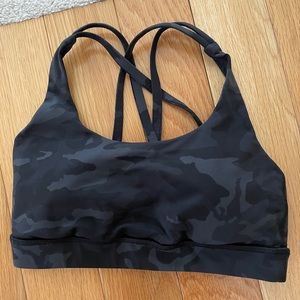 Lulu lemon black/gray camo sports bra (like new)